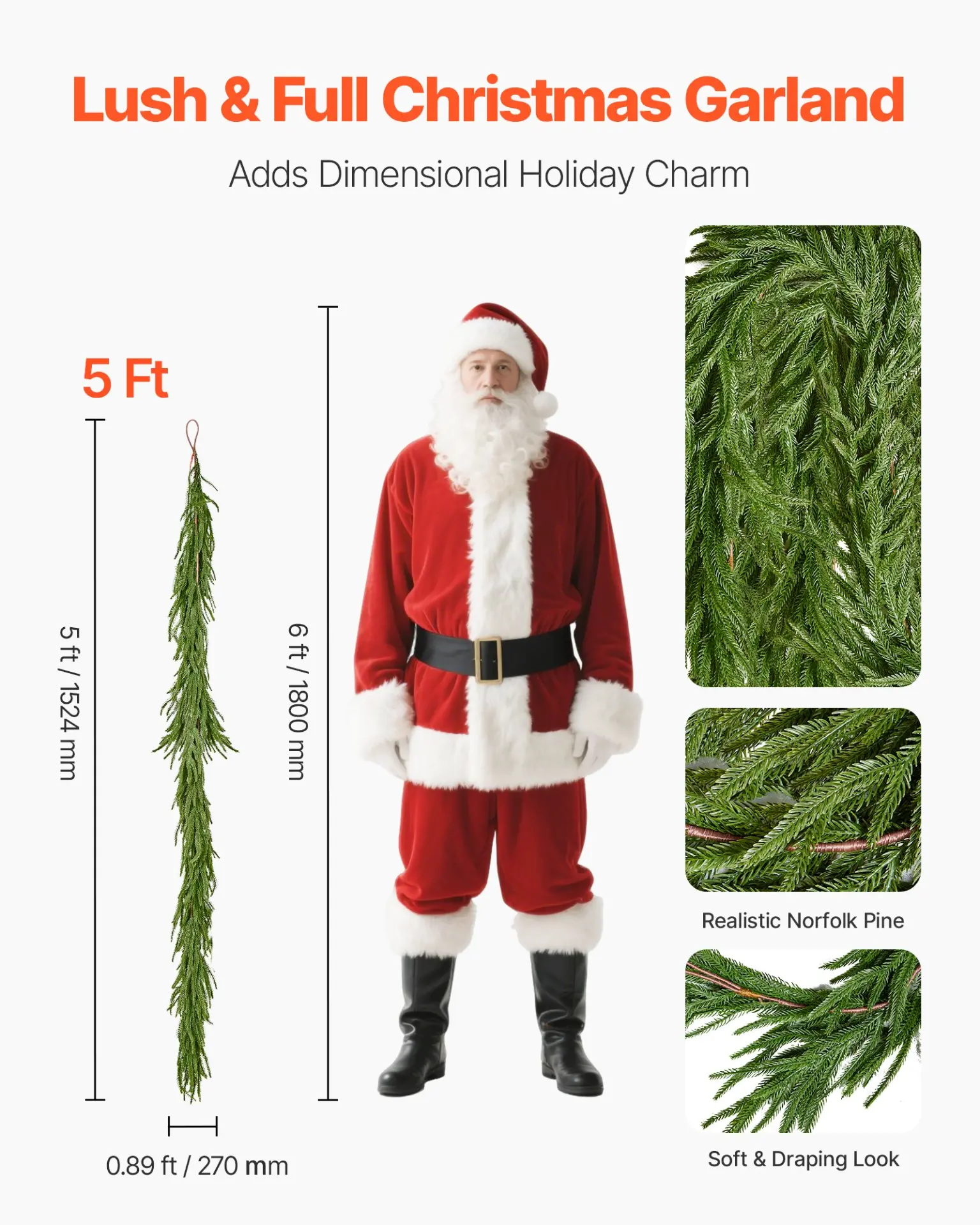 Norfolk Pine Garland, 5ft