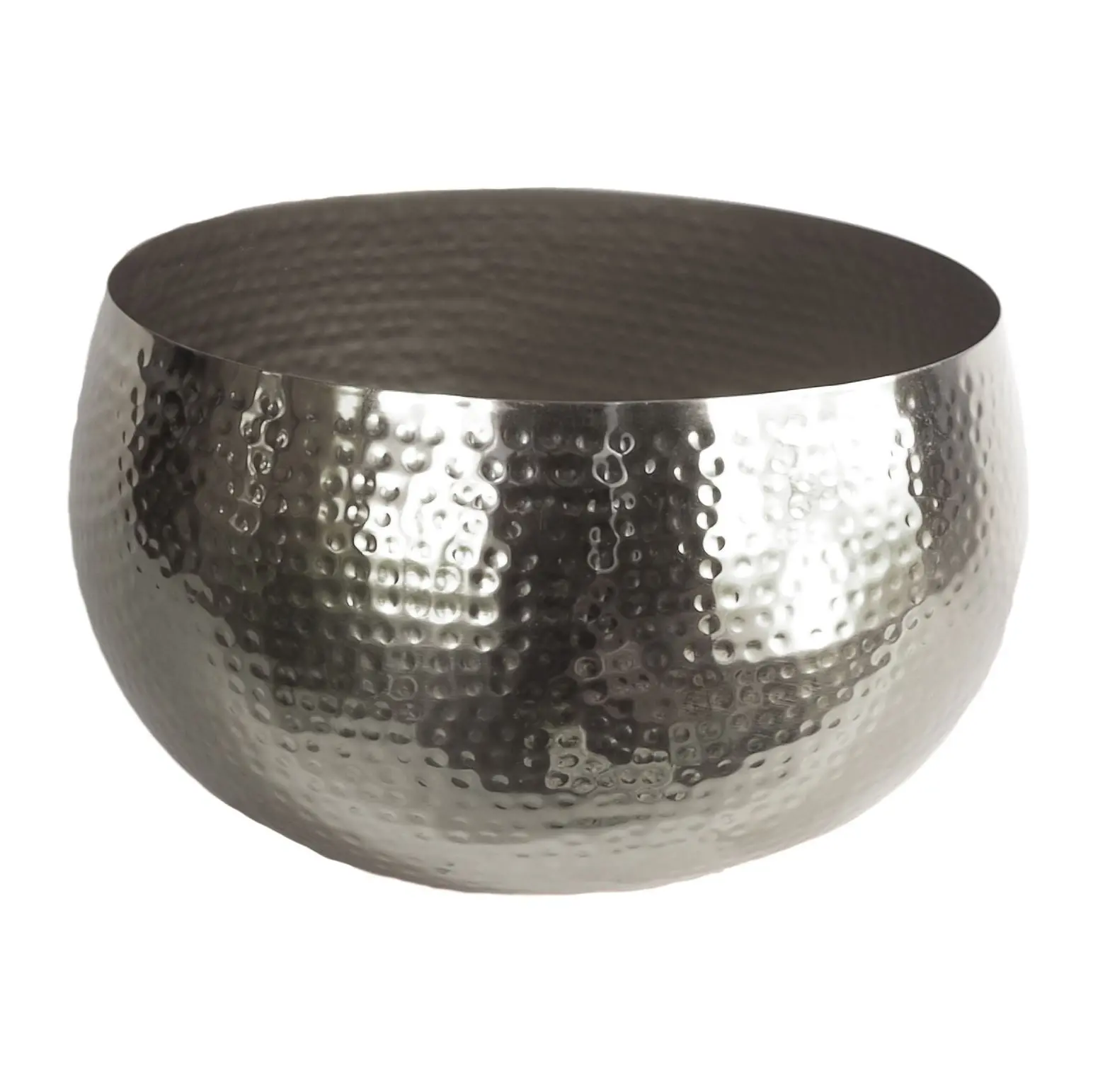 Christmas Poinsettias Artificial Silver Metal Planter - Image 2