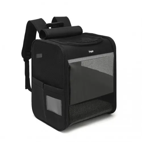 PTD2440 - Dogat Foldable And Durable Pet Backpack Carrier Travel Bag for Cats and Small Dogs - Black