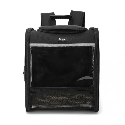 PTD2440 - Dogat Foldable And Durable Pet Backpack Carrier Travel Bag for Cats and Small Dogs - Black - Image 2