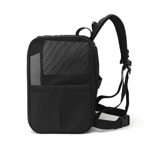 PTD2440 - Dogat Foldable And Durable Pet Backpack Carrier Travel Bag for Cats and Small Dogs - Black - Image 3