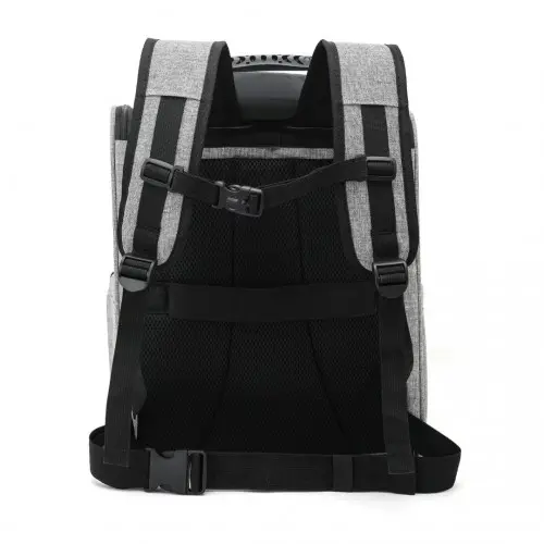 PTD2440 - Dogat Foldable And Durable Pet Backpack Carrier Travel Bag for Cats and Small Dogs - Grey - Image 4