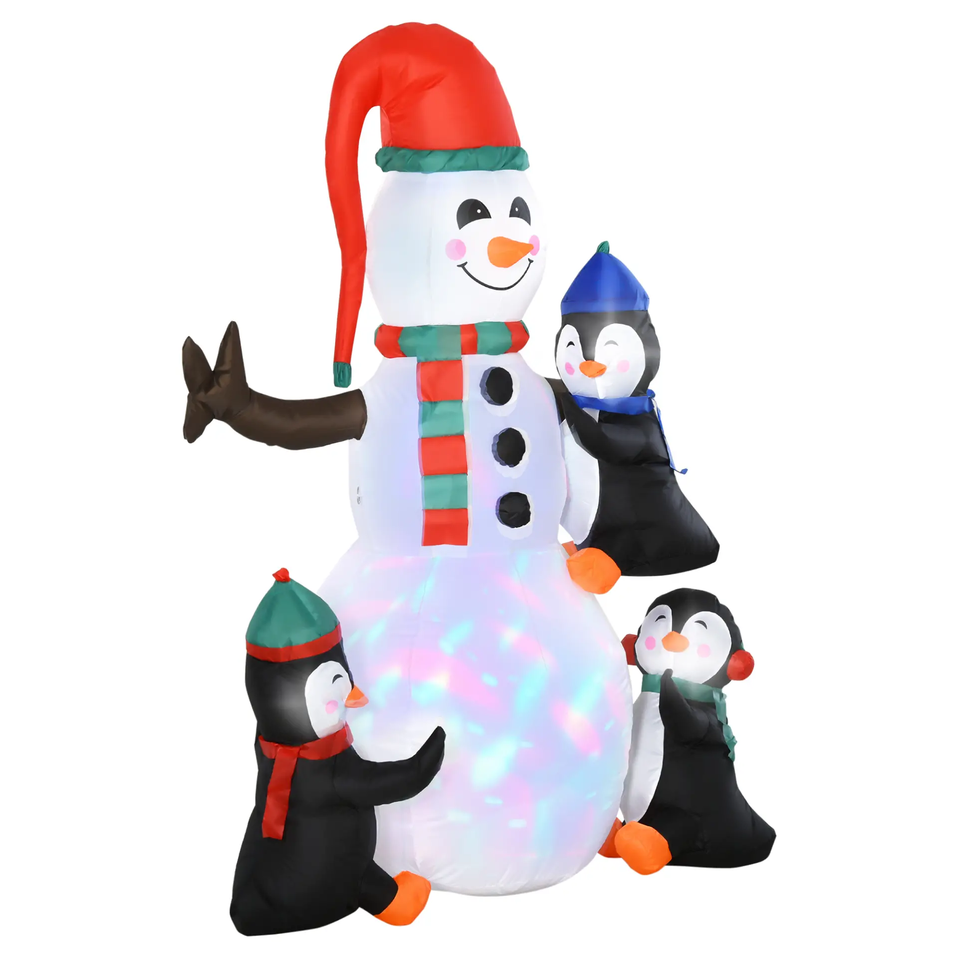 Inflatable Snowman & Penguins, 6ft