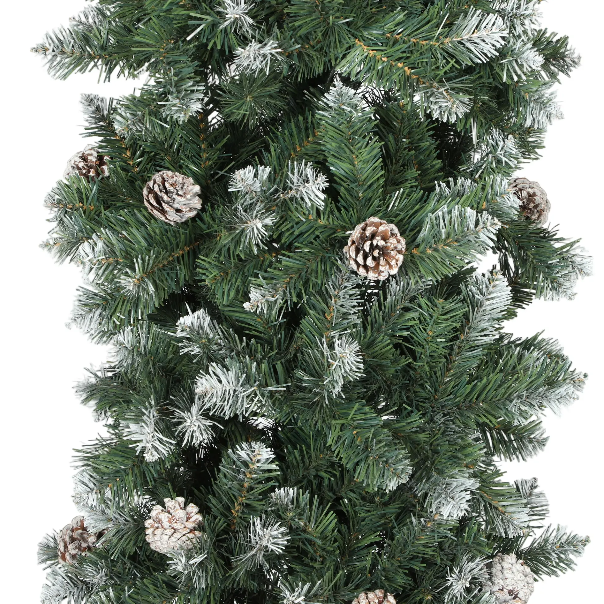 HOMCOM 8.2 ft Snow Frosted Christmas Tree Arch, Christmas Arch Doorway Decor with 2100 Tips and 96 Pinecones, Artificial Xmas Tree with Metal Stand for Indoor, Green - Image 9