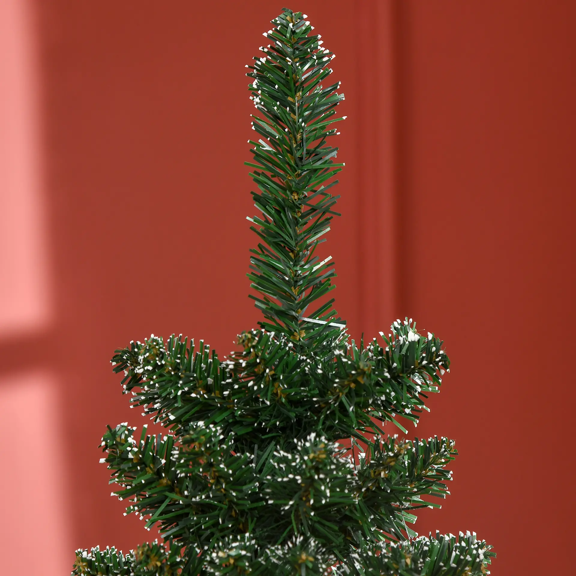 HOMCOM 5.5FT Artificial Snow Dipped Christmas Tree Xmas Pencil Tree Holiday Home Indoor Decoration with Foldable Black Stand, Green - Image 8
