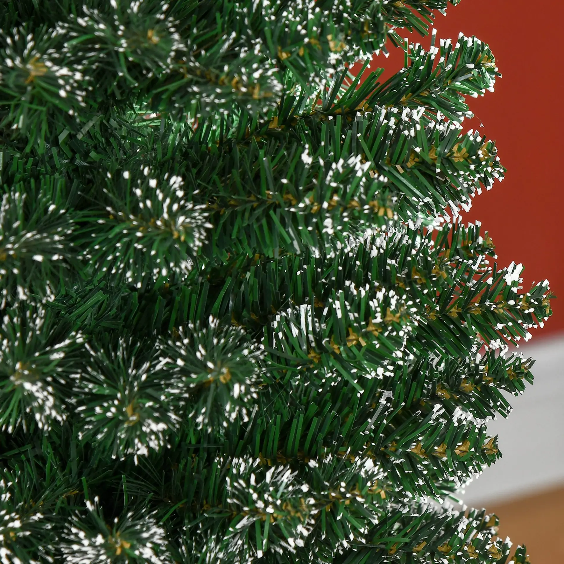 HOMCOM 5.5FT Artificial Snow Dipped Christmas Tree Xmas Pencil Tree Holiday Home Indoor Decoration with Foldable Black Stand, Green - Image 9