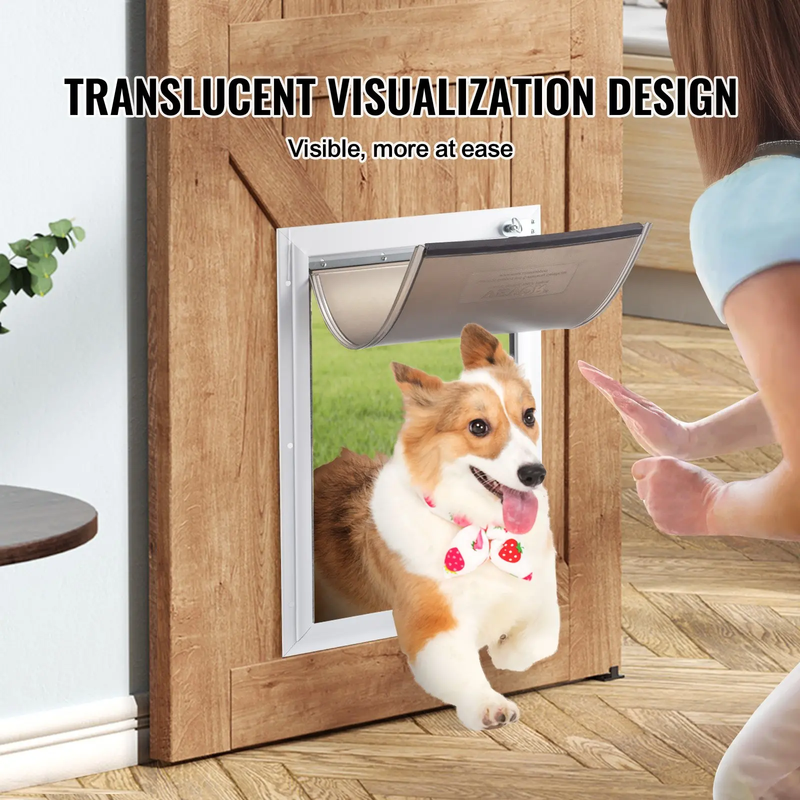 VEVOR Pet Door Replacement Flap, Compatible with VEVOR Flap Pet Doors, Measures 5.25" x 8.13" Longer Lasting, Weather-proof, Thickened PVC Dog Door Replacement Flap with Long Magnetic Strip (Small) - Image 4