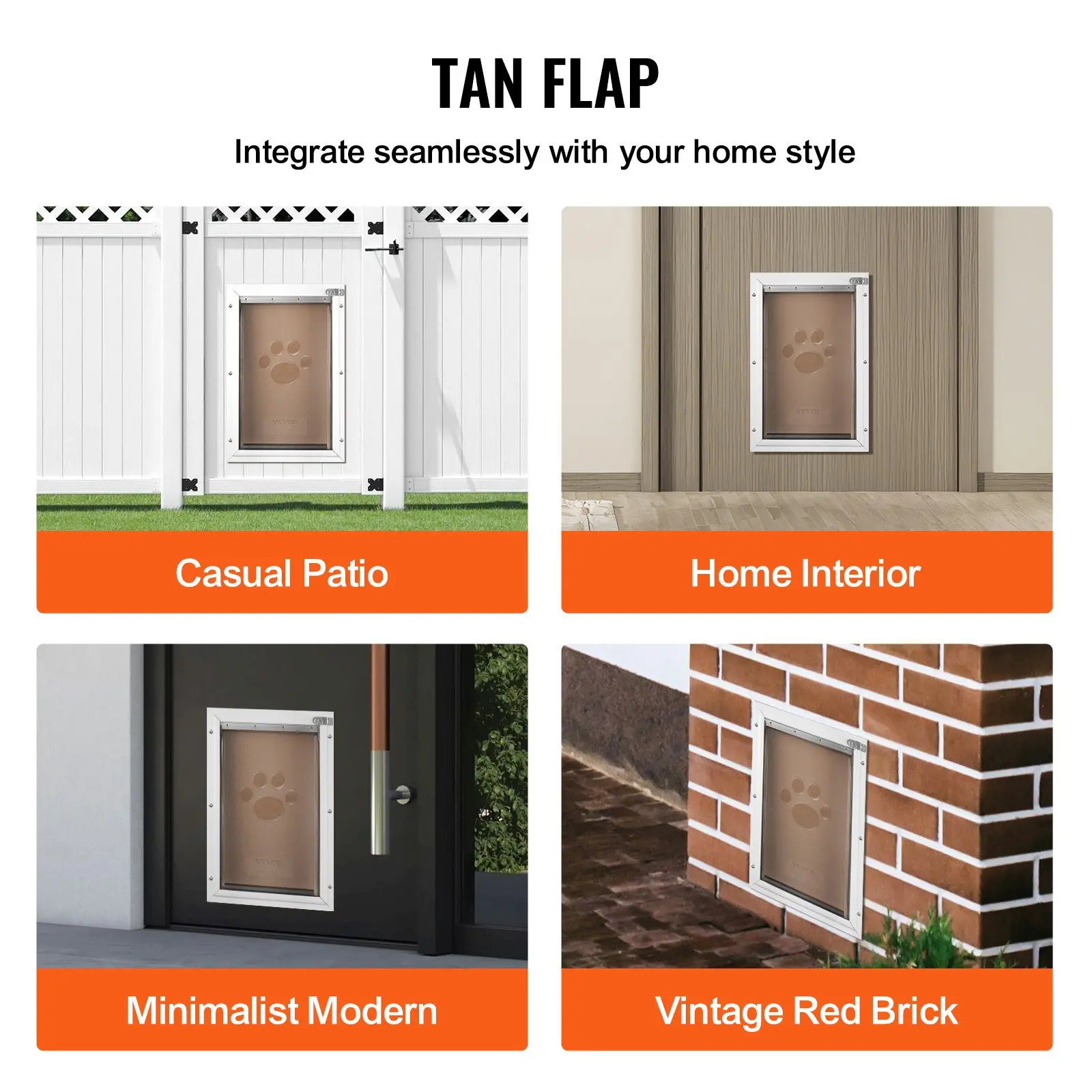 VEVOR Pet Door Replacement Flap, Compatible with VEVOR Flap Pet Doors, Measures 5.25" x 8.13" Longer Lasting, Weather-proof, Thickened PVC Dog Door Replacement Flap with Long Magnetic Strip (Small) - Image 5