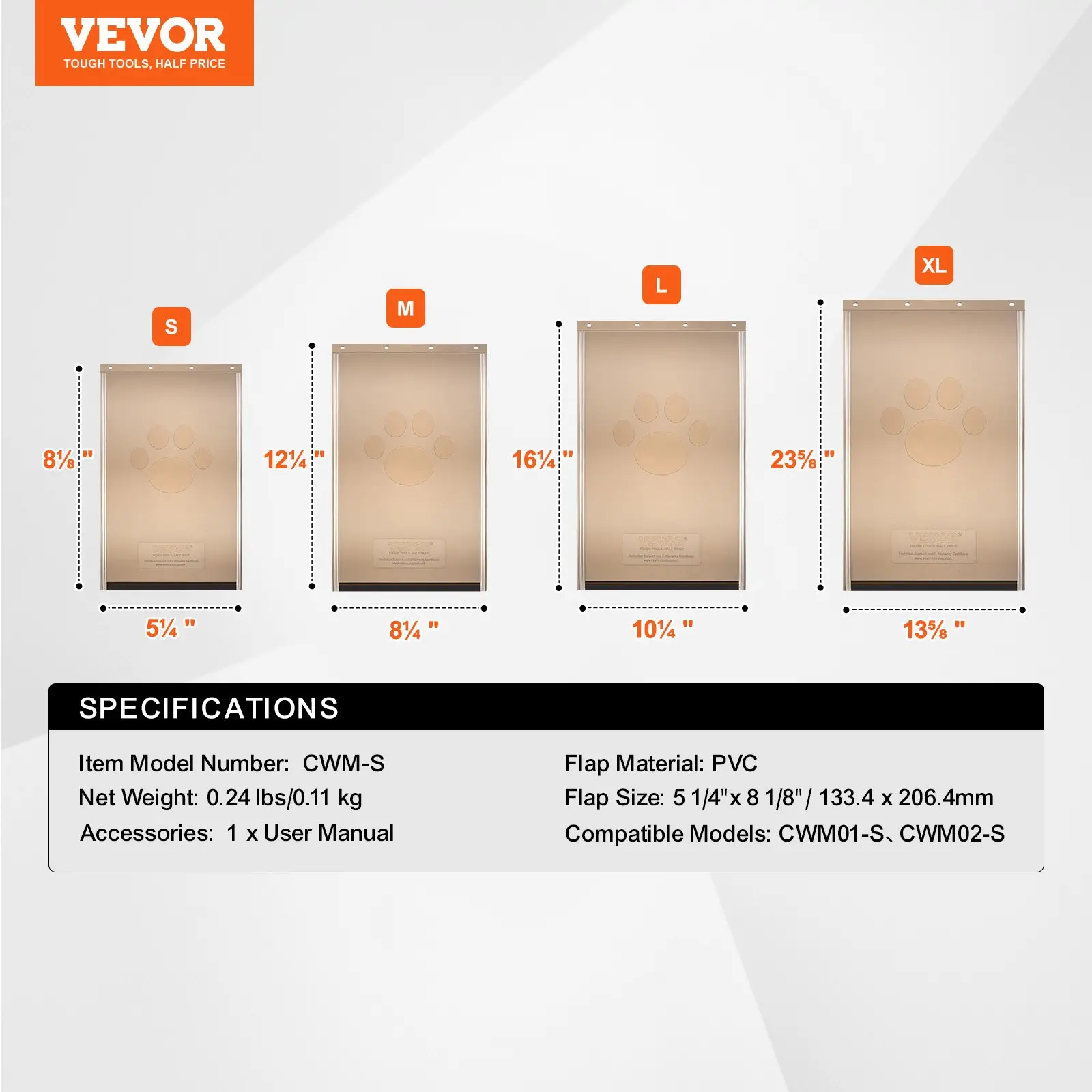 VEVOR Pet Door Replacement Flap, Compatible with VEVOR Flap Pet Doors, Measures 5.25" x 8.13" Longer Lasting, Weather-proof, Thickened PVC Dog Door Replacement Flap with Long Magnetic Strip (Small) - Image 6